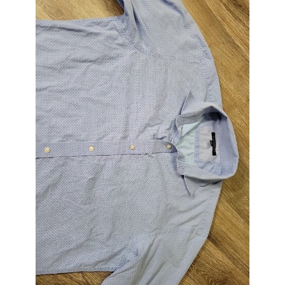 Banana Republic Soft Wash Slim Fit Men's M Blue Geometric Casual Button Shirt LS - Picture 2 of 10